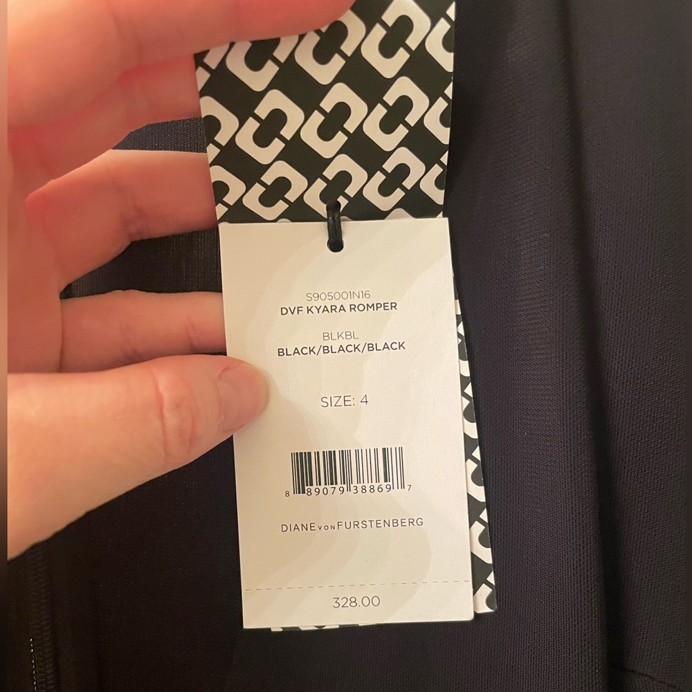 DVF Black Long-sleeve Romper Sz 4 - Picture 3 of 4